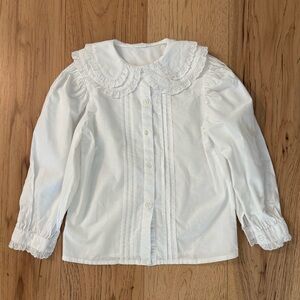 Vintage white Lace double Collar Kids Shirt